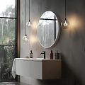 Bílé kulaté LED zrcadlo pr. 90 mm, dotykový senzor