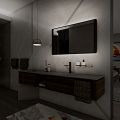 Black LED mirror 120 x 65