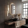 LED mirror with backlight, 40 x 80, touch sensor