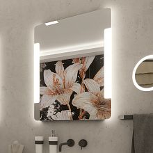 Zrcadlo do koupelny 60x80 s osvětlením po stranách, dva dotykové spínače