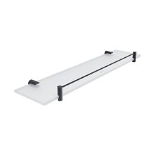 Černá police s ohrádkou, 50 cm