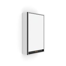 Černá LED podsvícená zrcadlová skříňka 400 levá.