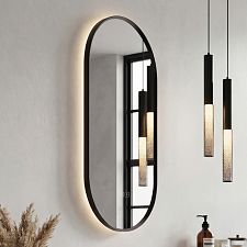 Nimco černé oválné LED zrcadlo s podsvícením stmívač 50x100 ZPC 62004LVX-90