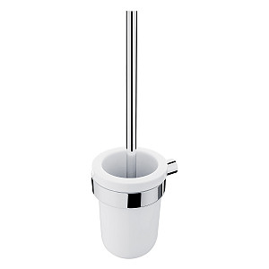 WC štětka v keramické nádobě, nástěnný držák chrom