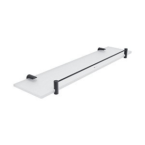 Černá police s ohrádkou, 50 cm
