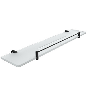 Černá police IXI s ohrádkou, 60 cm