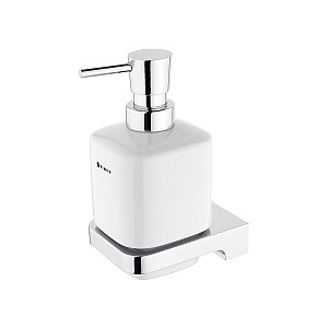 Nástěnný dávkovač tekutého mýdla keramický, chrom, pumpa plast