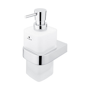 Nástěnný dávkovač tekutého mýdla matné sklo a chrom, pumpa plast