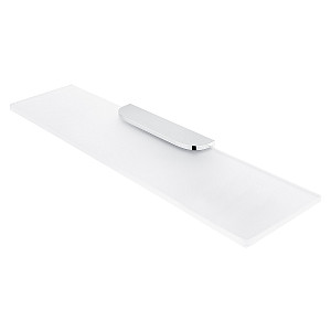 Police do koupelny skleněná, sklo bílé extra čiré matné, úchyt chrom, 60 cm