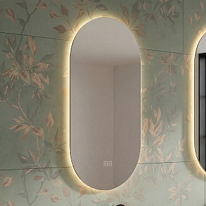 Nimco oválné LED zrcadlo s podsvícením, stmívač, 50 x 100 ZP 52004LVX