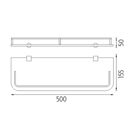 Police s ohrádkou, 50 cm