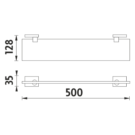 Shelf without rail, 50 cm