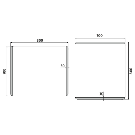 LED zrcadlo 80 x 70