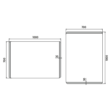 LED zrcadlo 100 x 70