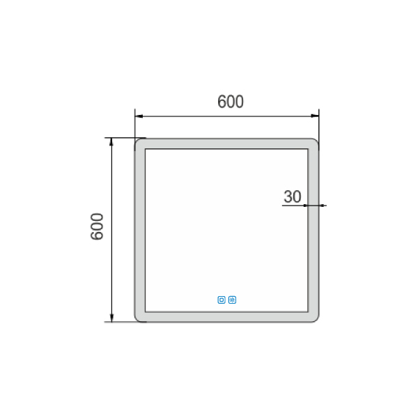 LED zrcadlo 60 x 60, dotykový senzor
