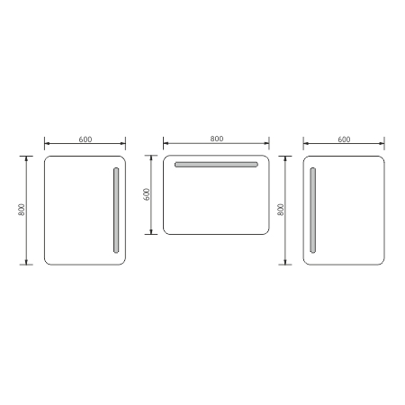 LED zrcadlo 80 x 60