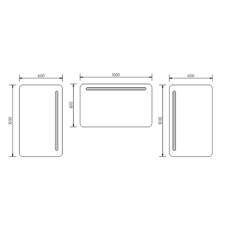 LED zrcadlo 100 x 60