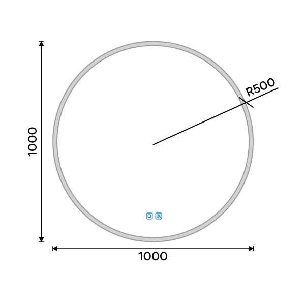 ROUND LED mirror dia. 100, touch sensor