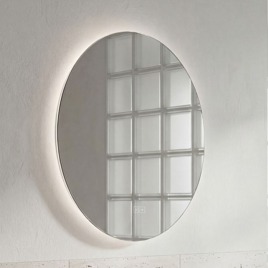 LED mirror with backlight, diameter 800, touch sensor