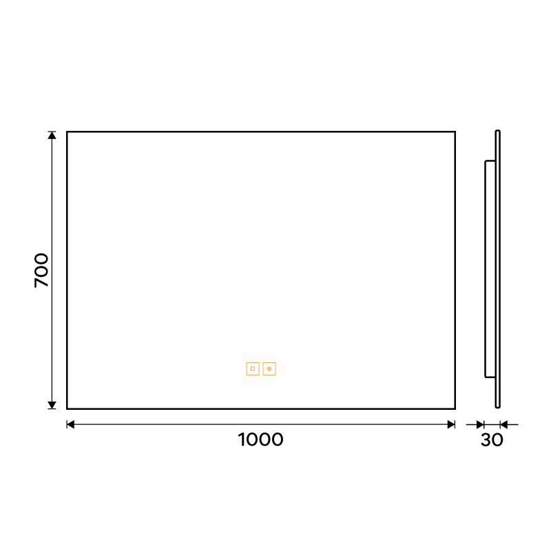 LED zrcadlo s podsvícením, 100 x 70, dotykový senzor