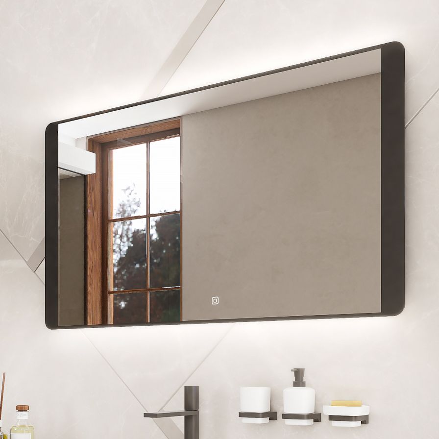 Černé LED zrcadlo 80 x 60, dotykový senzor