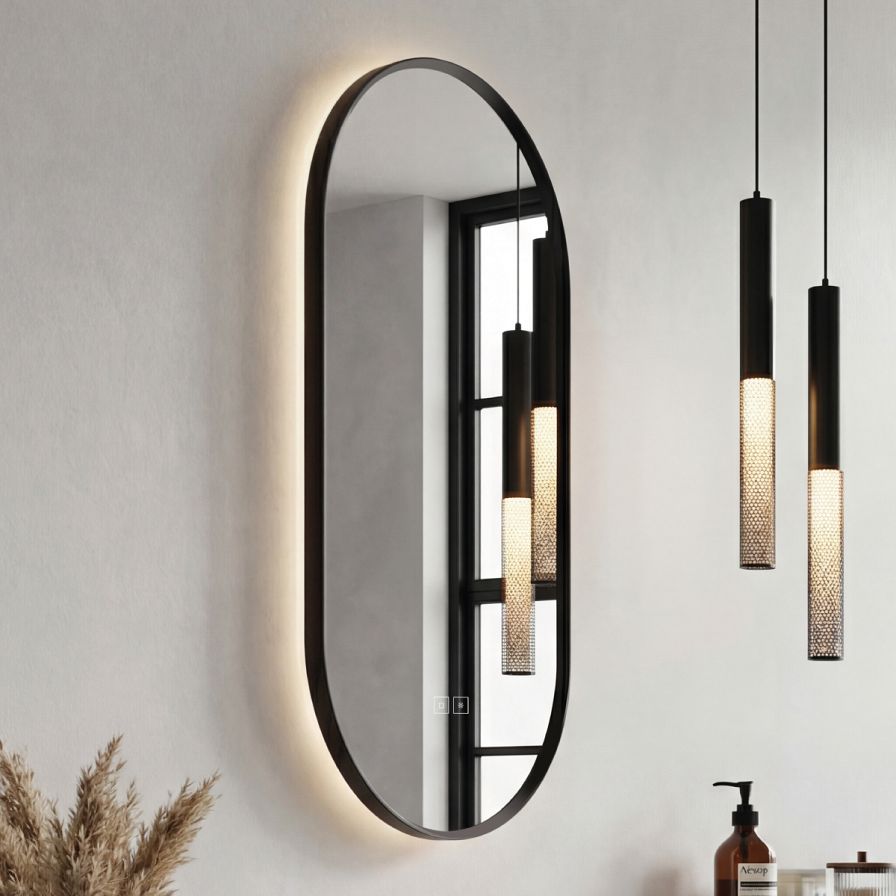 LED zrcadlo s podsvícením, 40 x 80, dotykový senzor